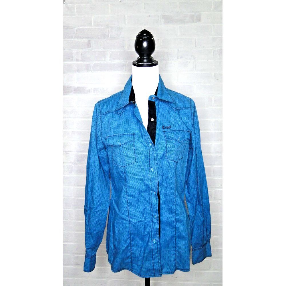 Cruel "The Knotty‎ Girl" Pearl Snap Size Large Made In Vietnam 100% Cotton NWT